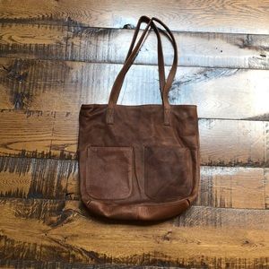 Leather tote bag
